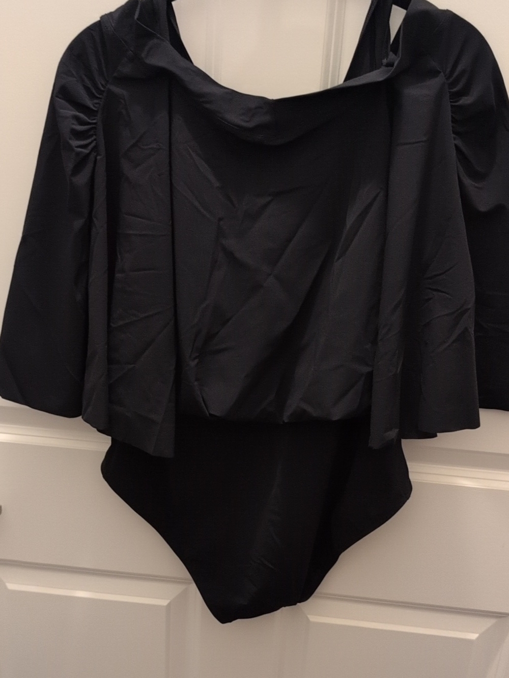 Gottex Black Swim Bandeau with Draped Overlay